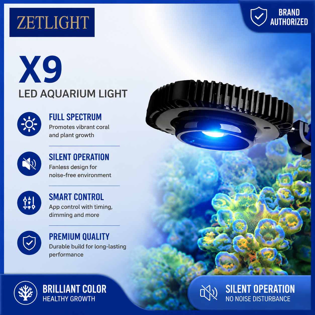 Aquarium Marine Color - ZETLIGHT X9 96W Bluetooth & WiFi