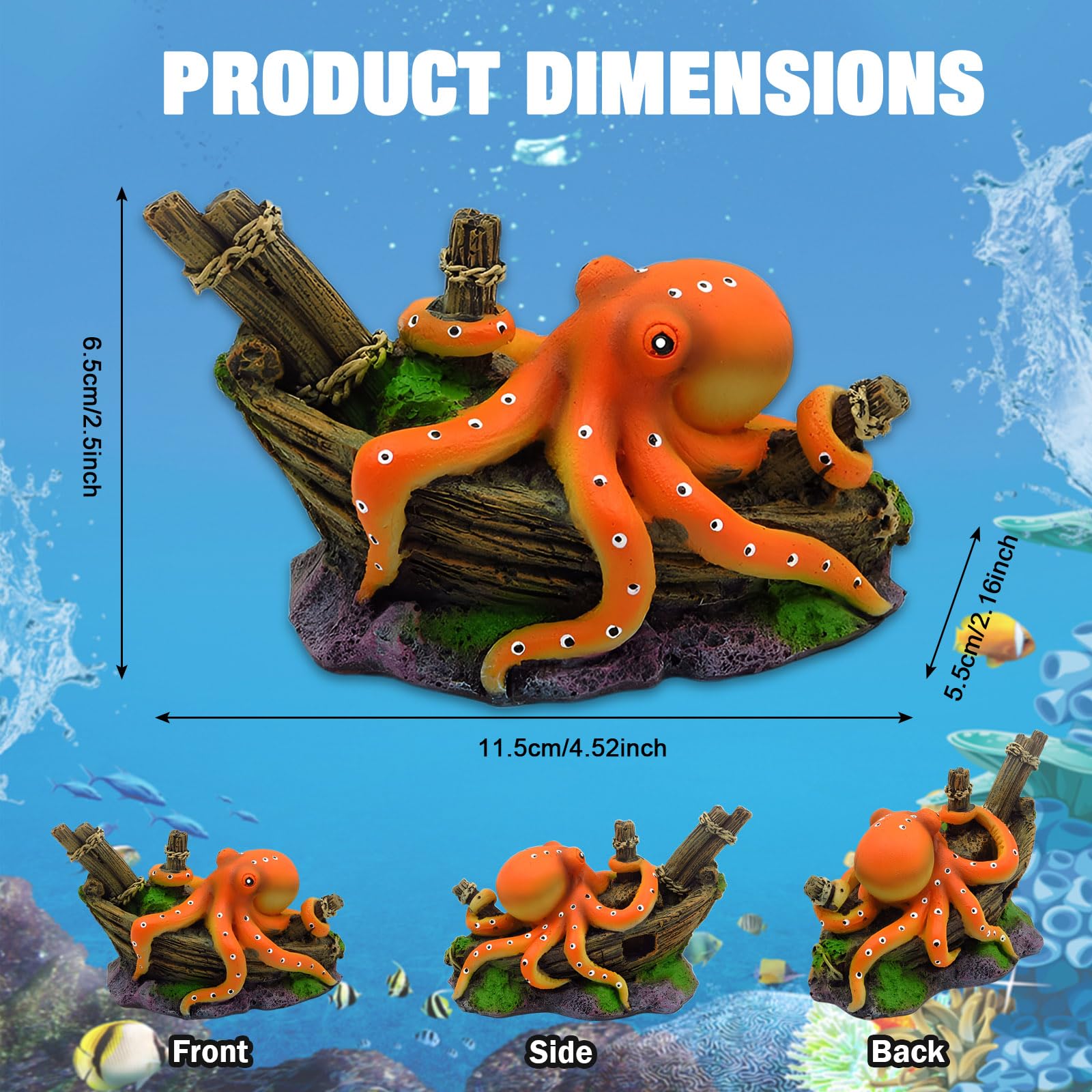 Resin Octopus Statue Ornaments - Marine Aquarium For Sale avaliação e preço