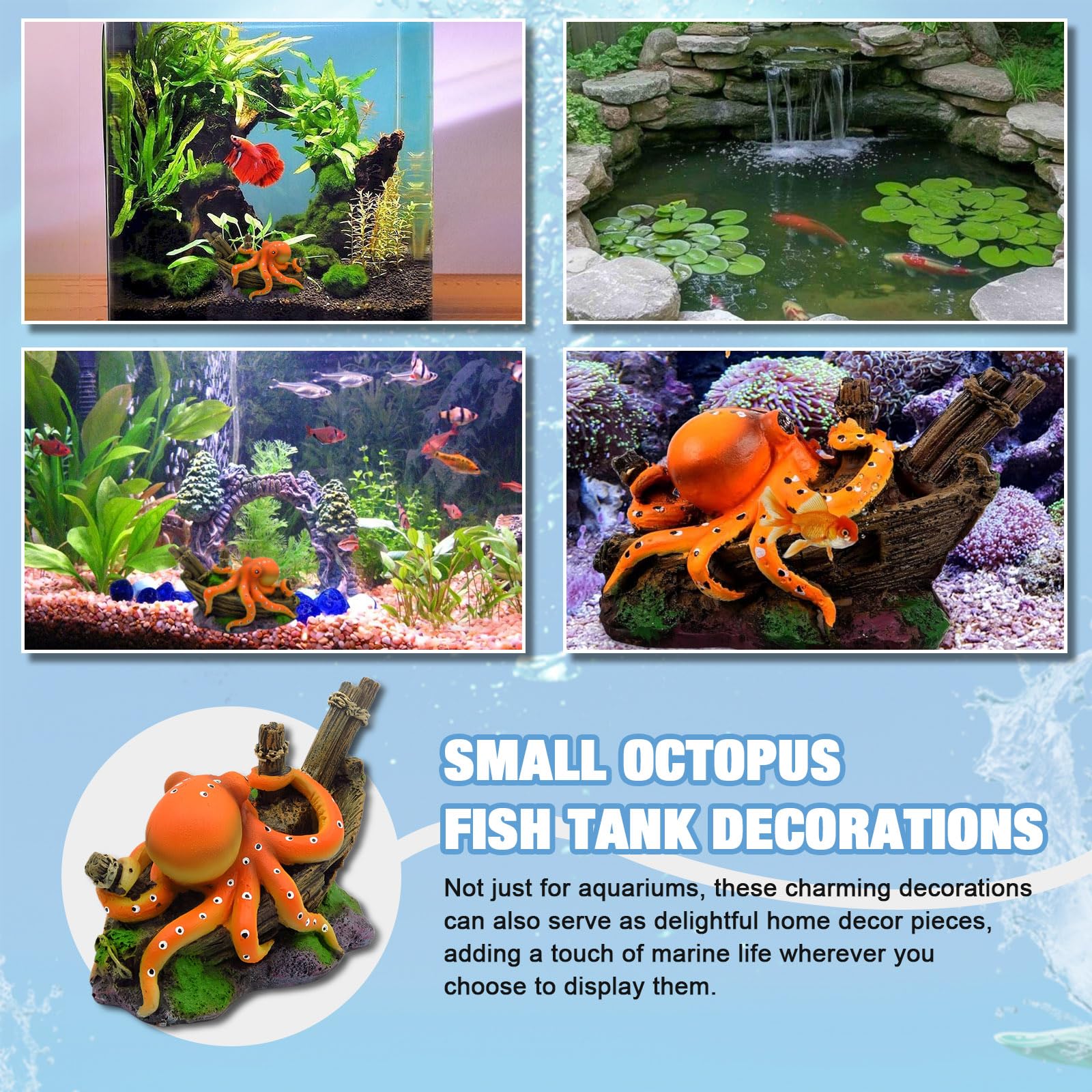 Resin Octopus Statue Ornaments - Marine Aquarium For Sale avaliação e preço