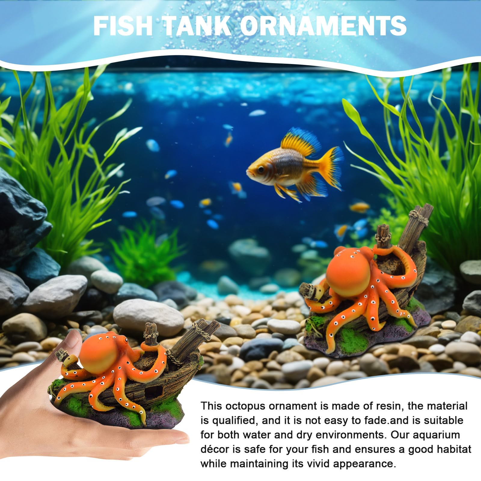 Resin Octopus Statue Ornaments - Marine Aquarium For Sale avaliação e preço