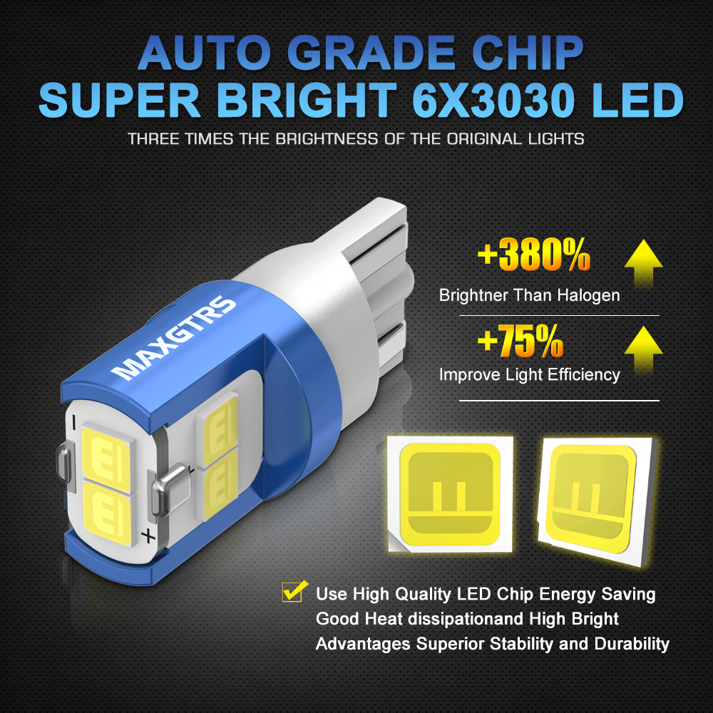 10x 194 168 T10 LED W5W LED Bu - Actinic Blue Led avaliação e preço