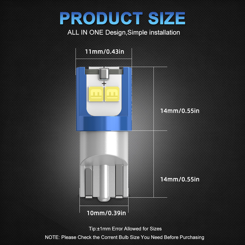 10x 194 168 T10 LED W5W LED Bu - Actinic Blue Led avaliação e preço