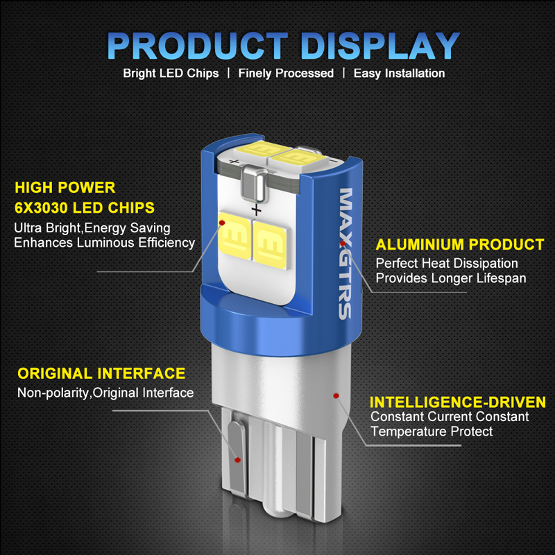 10x 194 168 T10 LED W5W LED Bu - Actinic Blue Led avaliação e preço