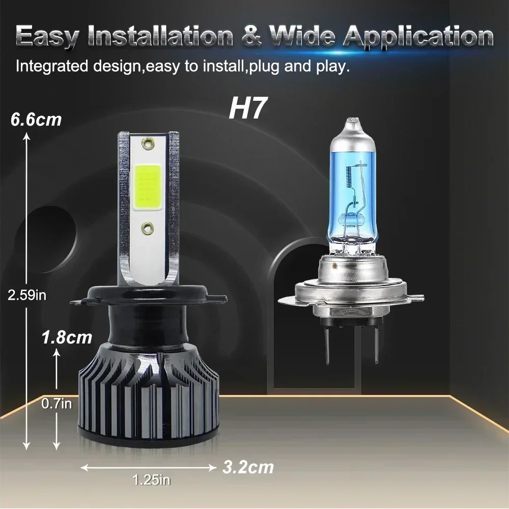 P1Car LED Headlight H4 H7 H1 H - Actinic Blue Led avaliação e preço