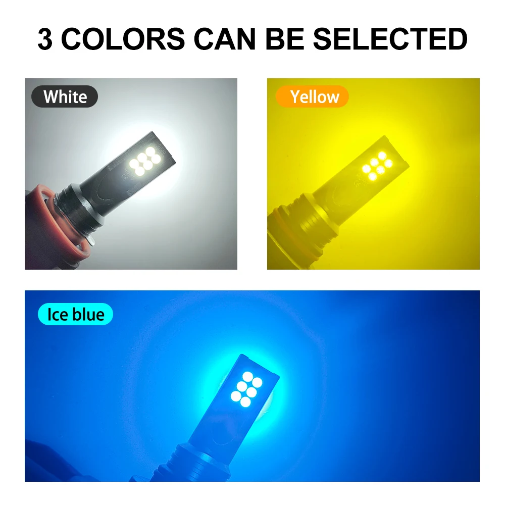 2Pcs H8 H11 LED Bulb 9005 HB3  - Actinic Blue Led avaliação e preço