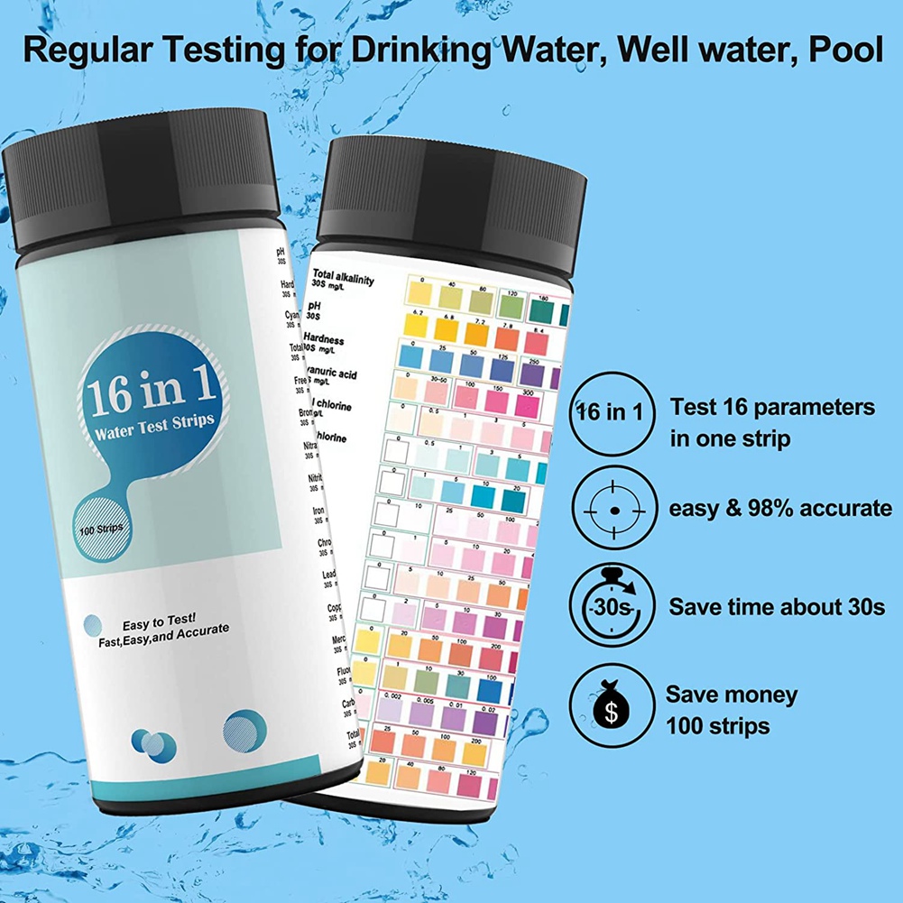 A68P-100PCS 16 In 1 Water Test - Marine Aquarium Test Kit avaliação e preço