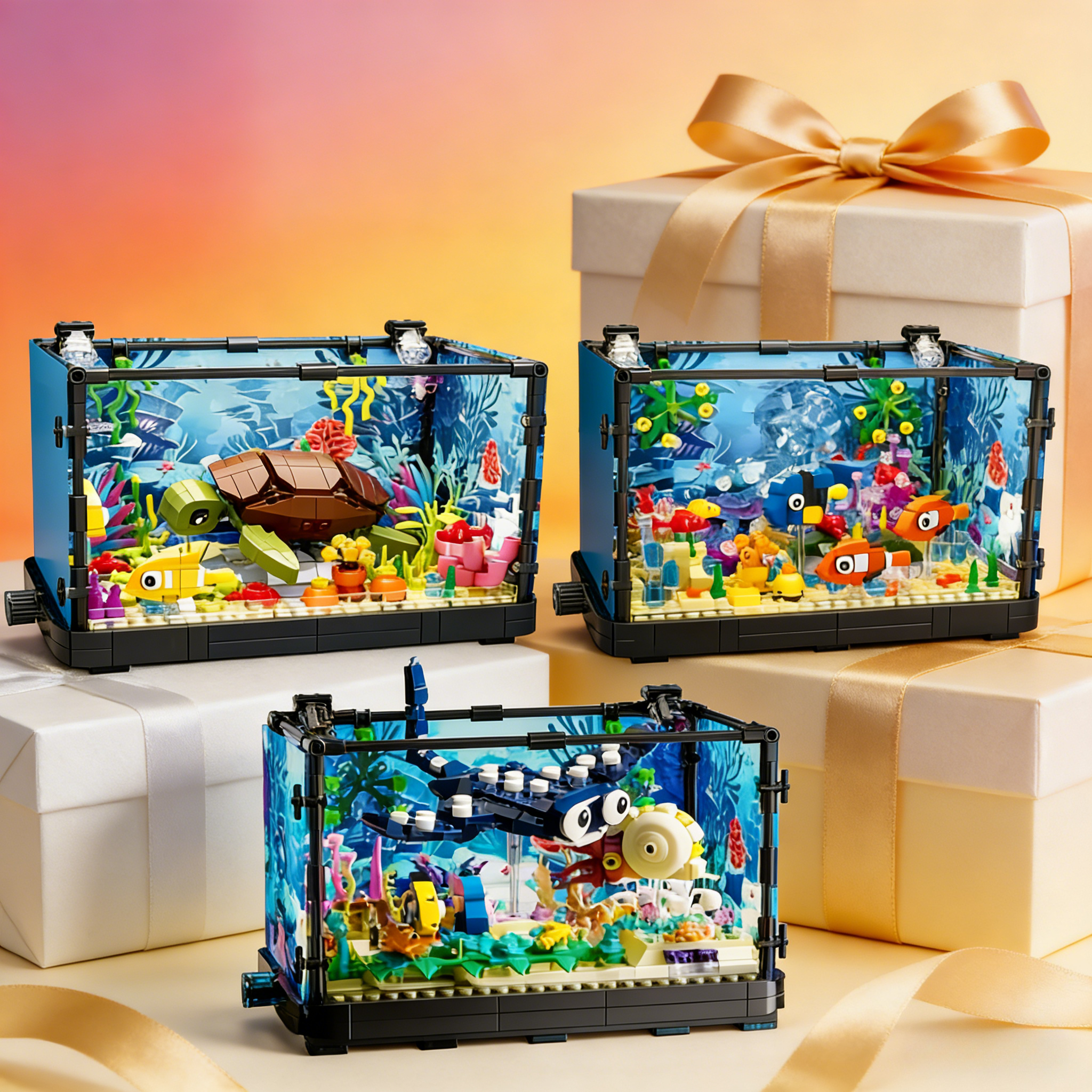 Fish Tank Building Block Set w - Marine Aquarium Cube avaliação e preço