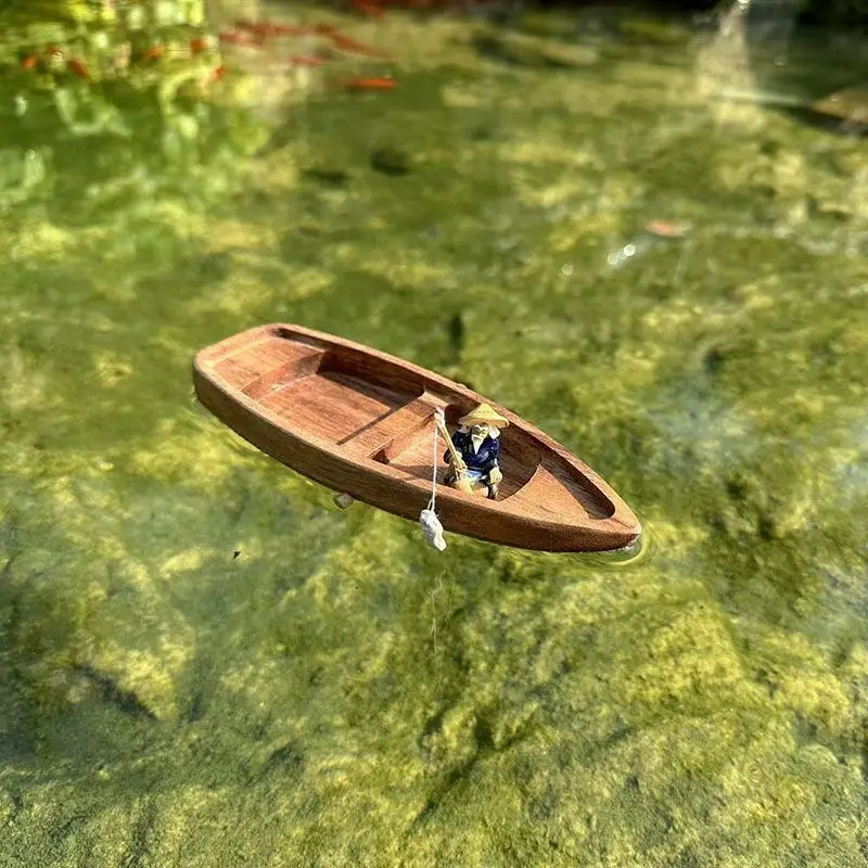 Handmade Wooden Boat Mini Floa - Marine Aquarium For Sale avaliação e preço