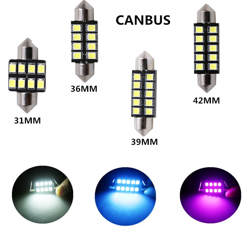 2pcs led C5W light festoon 31m - Actinic Blue Led avaliação e preço