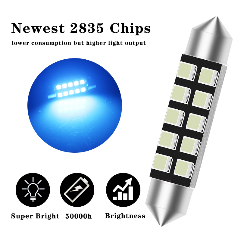 2pcs led C5W light festoon 31m - Actinic Blue Led avaliação e preço