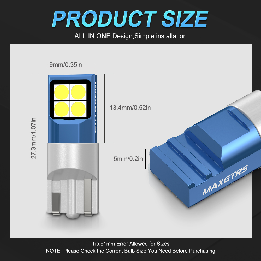 2x T10 LED Lamp W5W 168 194 LE - Actinic Blue Led avaliação e preço