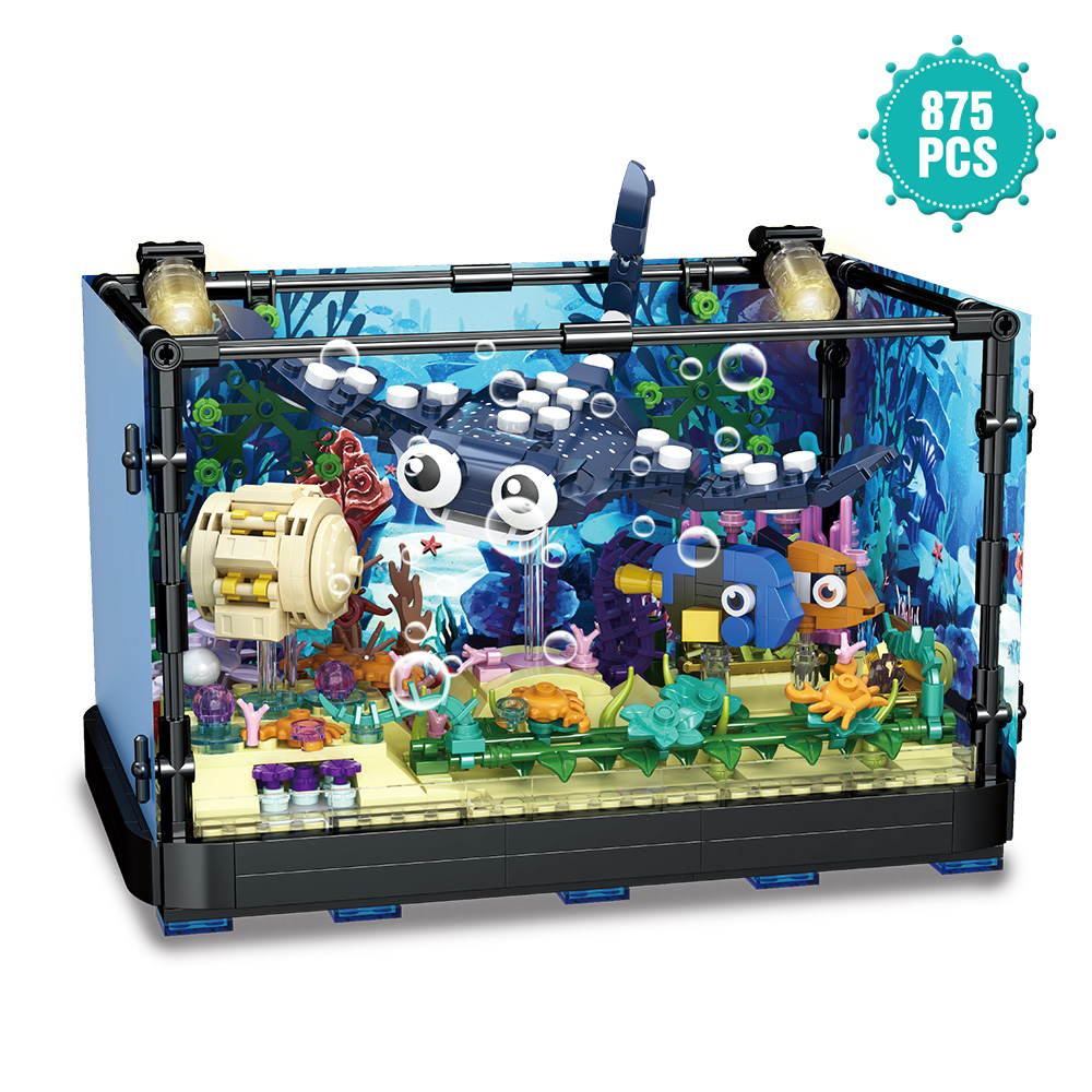 Fish Tank Block Set with Light - Marine Aquarium Cube avaliação e preço