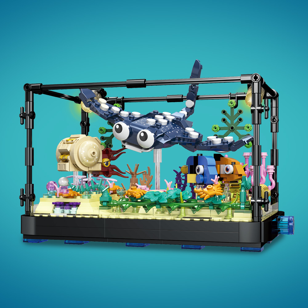 Fish Tank Block Set with Light - Marine Aquarium Cube avaliação e preço