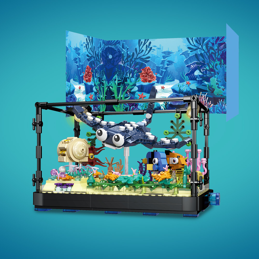 Fish Tank Block Set with Light - Marine Aquarium Cube avaliação e preço
