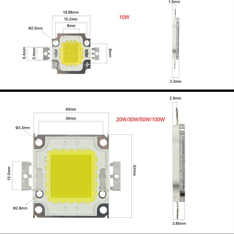 10W 20W 30W 50W 100W High Powe - Actinic Blue Led avaliação e preço