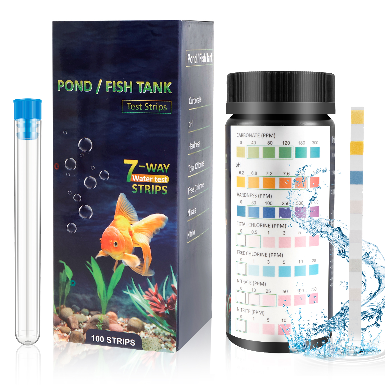 100Pcs 7 in 1 Aquarium Test St - Marine Aquarium Test Kit avaliação e preço