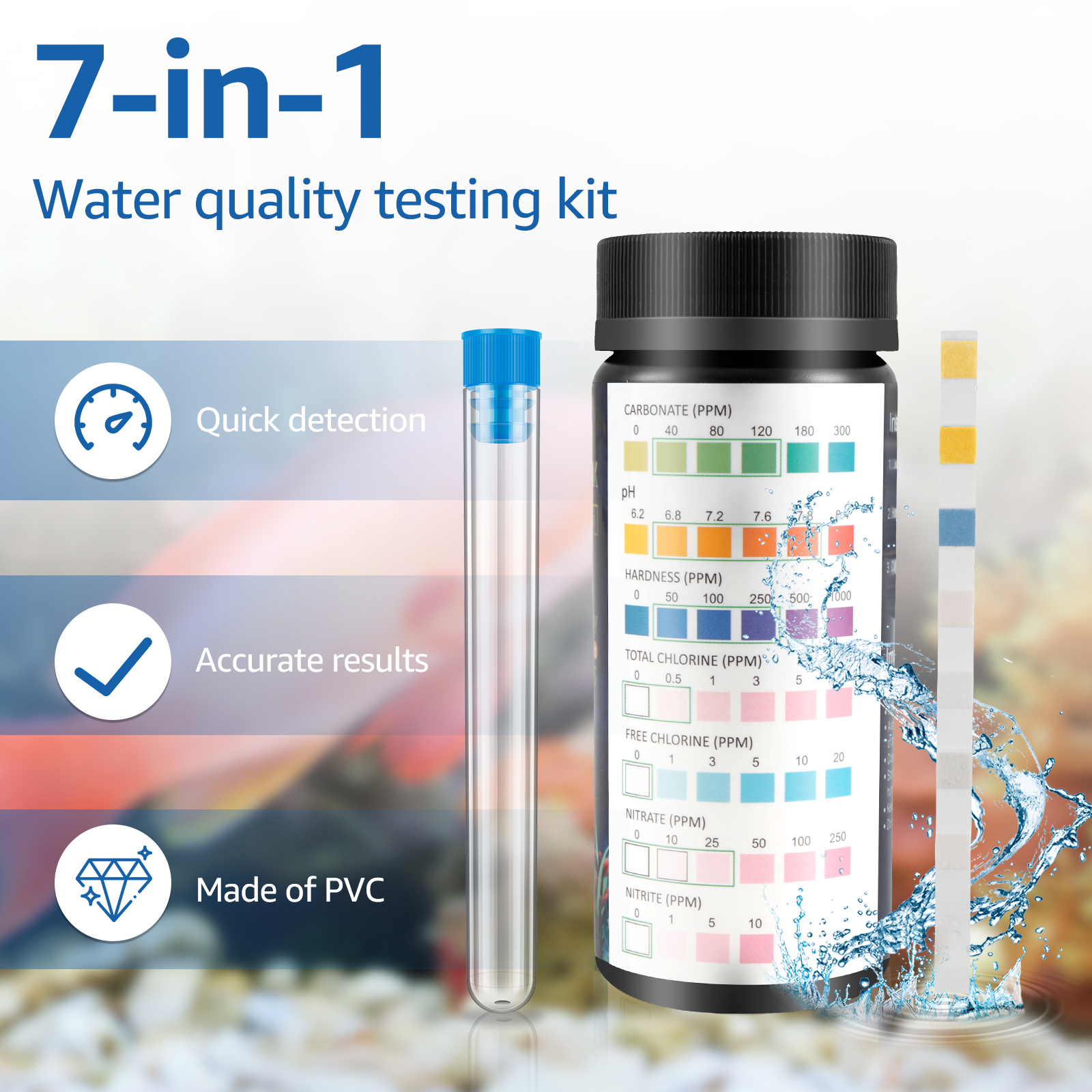 100Pcs 7 in 1 Aquarium Test St - Marine Aquarium Test Kit avaliação e preço
