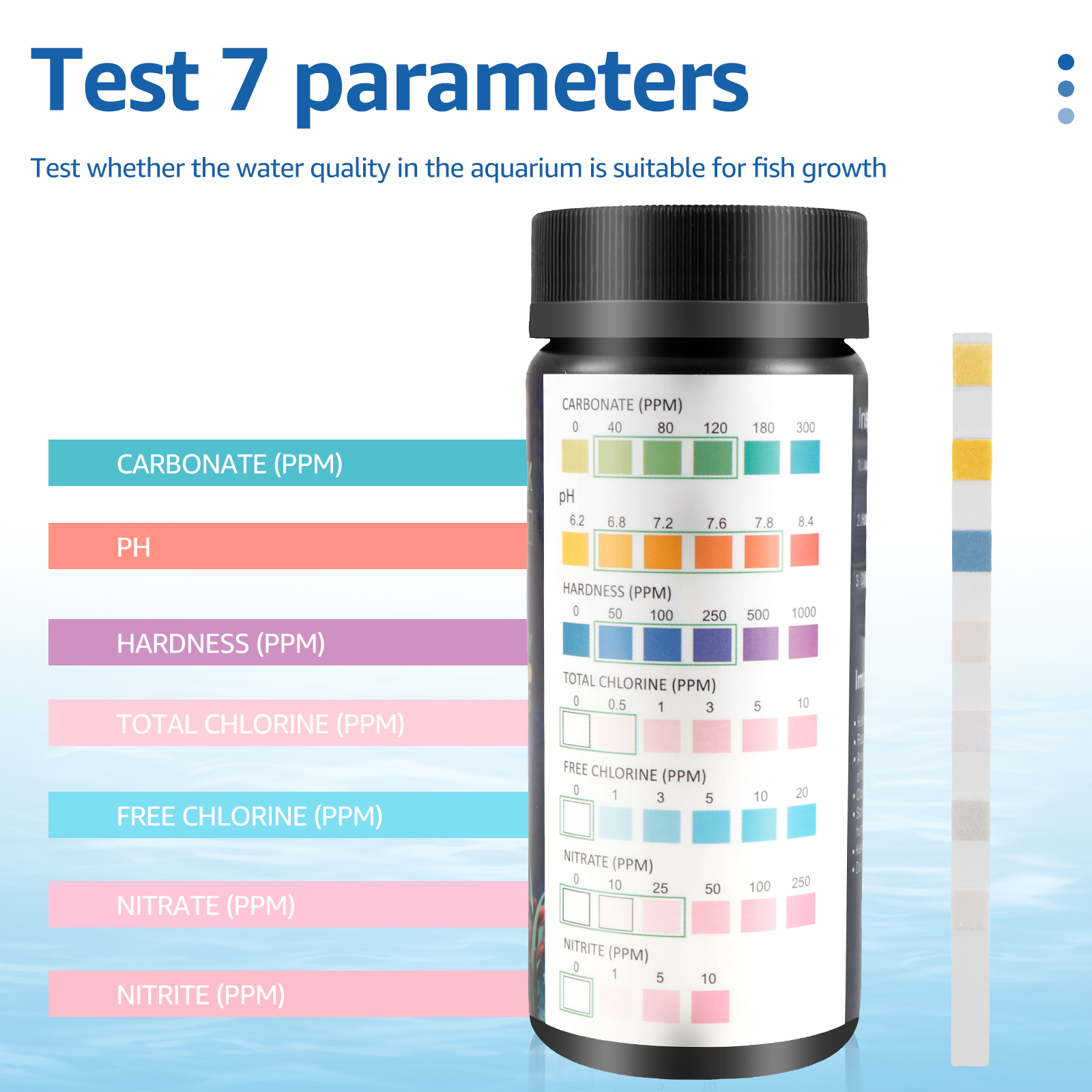 100Pcs 7 in 1 Aquarium Test St - Marine Aquarium Test Kit avaliação e preço
