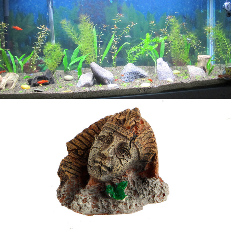 Egyptian Pharaoh Sphinx Resin  - Marine Aquarium For Sale avaliação e preço